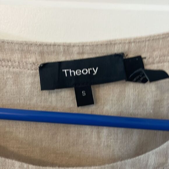 Theory Serah Fine Linen Top in Natural - Picture 4 of 5